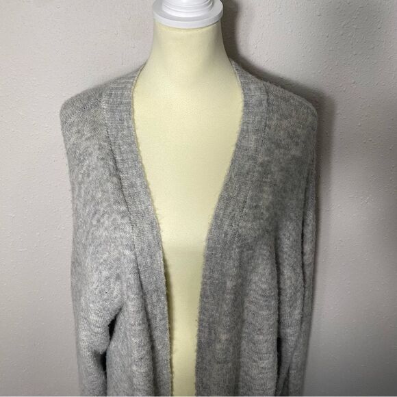 H&M Long Line Open Front Wool Blend Soft Minimalist Cardigan Women's Size Medium - Picture 8 of 15
